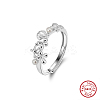 925 Sterling Silver with Natural Freshwater Beads adjustable Finger Ring for Women RJEW-M073-02P-2