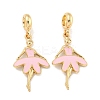Rack Plating Alloy Enamel Ballet Dancer European Dangle Charms FIND-B034-46G-1
