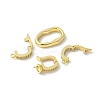 Brass Pave Clear Cubic Zirconia Fold Over Clasps KK-M320-07G-2