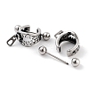 Zipper 316 Surgical Stainless Steel Shield Barbell Hoop Earrings EJEW-Z050-52AS-2