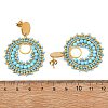 304 Stainless Steel with Glass Seed Beads Stud Earrings EJEW-MZ00761-7