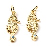 Brass Micro Pave Light Blue Cubic Zirconia Pendants ZIRC-P094-16G-RS-2