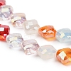 Electroplated Glass Beads Strands EGLA-P067-04A-01-3