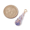 Electroplated Natural Quartz Crystal Copper Wire Wrapped Pendants PALLOY-JF02676-01-3
