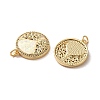 Brass Micro Pave Cubic Zirconia with Synthetic Opal Pendants KK-D096-10G-2