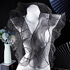 Polyester Organza Ruffled Pleated Lace Fabric Trim OCOR-WH0070-15D-4