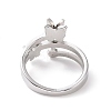 Crystal Rhinestone Butterfly Finger Ring RJEW-D120-09B-P-3
