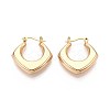 Rhombus Brass Hoop Earrings EJEW-T047-109G-1
