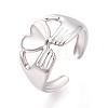 Adjustable 304 Stainless Steel Cuff Rings for Women RJEW-N052-11P-1