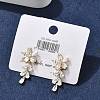 Brass Clear Cubic Zirconia Stud Earrings EJEW-D301-06G-03-2