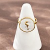 304 Stainless Steel Enamel Open Cuff Rings for Women RJEW-K301-06A-02-3