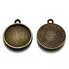 Tibetan Style Alloy Pendant Cabochon Settings TIBE-S322-002B-AB-NR-2