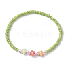 6Pcs 6 Colors Flower Acrylic Stretch Bracelets BJEW-JB10235-02-3
