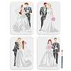 1 Set Wedding Theme PET Hollow Out Drawing Painting Stencils DIY-MA0004-94-1
