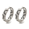 Rack Plating Brass Micro Pave Cubic Zirconia Hoop Earrings EJEW-H016-18P-1