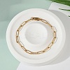 PVD Vacuum Plating 304 Stainless Steel Paperclip Chain Bracelets BJEW-I295-15G-1