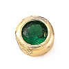 Rack Plating Flat Round Brass Micro Pave Cubic Zirconia Cabochons KK-F874-03G-01-1