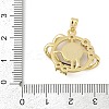 Brass Micro Pave Clear Cubic Zirconia with Glass Pendants KK-G524-01G-04-3
