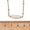Natural Baroque Keshi Pearl Column Pendant 304 Stainless Steel Satellite Chain Necklaces NJEW-JN06338-01-5