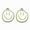 Spray Painted Alloy Pendants ENAM-S127-026B-RS-1