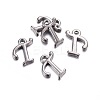 Gunmetal Plated Alloy Letter Pendants LS-PALLOY-J718-01B-T-2