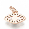 Brass Micro Pave Cubic Zirconia Charms ZIRC-Q015-061RG-2