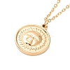 Ion Plating(IP) 304 Stainless Steel Sun Coin Pendant Necklace for Women NJEW-F294-08G-1