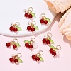 10Pcs Glass Pendants PALLOY-YW00093-06-1