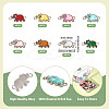 48Pcs 8 Colors Alloy Enamel Elephant Connector Charms ENAM-TA0001-80P-11