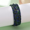 Natural Chrysocolla and Lapis Lazuli(Dyed) Round Bead Stretch Bracelets BJEW-L594-B04-3
