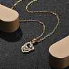304 Stainless Steel Crystal Rhinestone Heart Pendant Cable Chain Necklaces for Women NJEW-Z056-01E-G-1