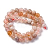 Natural Cherry Blossom Agate Beads Strands G-B130-8mm-02-3