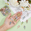 48Pcs 6 Colors Alloy Enamel Connector Charms ENAM-DC0001-44-3