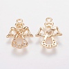 Brass Micro Pave Cubic Zirconia Charms KK-I613-09KCG-2