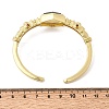 Hexagon Brass Pave Natural Labradorite & Cubic Zirconia Cuff Bangles for Women BJEW-Z172-01G-07-5