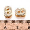 Brass Micro Pave Clear Cubic Zirconia Beads KK-T071-17G-B-3