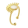 Flower 304 Stainless Steel Enamel Open Cuff Rings for Women RJEW-G338-15G-01-4