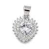 Brass Micro Pave Cubic Zirconia Pendants KK-D431-018P-1
