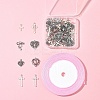 DIY Heart & Bowknot & Cross Alloy Pendant Decoration Making Kits DIY-FS0007-28-7