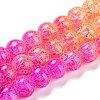Spray Painted Crackle Glass Beads Strands DGLA-C002-8mm-09-3