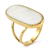 Oval 304 Stainless Steel Enamel Open Cuff Rings for Women RJEW-F166-25G-02-1