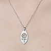 Non-Tarnish 201 Stainless Steel Hollow Sunflower Pendant Necklace NJEW-OY002-26-1