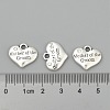 Wedding Theme Antique Silver Tone Tibetan Style Alloy Heart with Mother of the Groom Rhinestone Charms LS-TIBEP-N005-17A-3