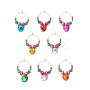 Christmas Iron Bell Wine Glass Ornaments HJEW-MZ00306-2
