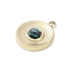 Synthetic Malachite Flat Round Charms STAS-L022-415G-02-2