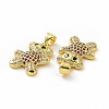 Brass Micro Pave Clear Cubic Zirconia Pendants ZIRC-F135-28G-4