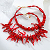 Bohemian and Exaggerated Resin Bib Necklace Sets NJEW-K384-09-1