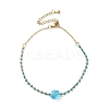 304 Stainless Steel Glass Beads Link Chain Bracelets BJEW-A036-14G-01-2