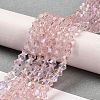 Transparent Electroplate Glass Beads Strands GLAA-F029-4mm-D26-4