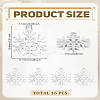 16Pcs 304 Stainless Steel Pendants STAS-LP0003-73-2